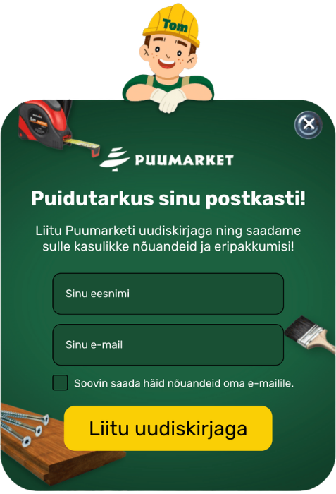 Puumarketi liitumisvorm: Puidutarkus sinu postkasti