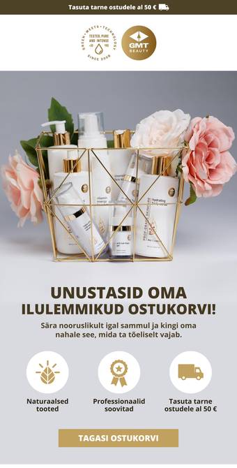 GMT Beauty uudiskiri koos ostunupuga